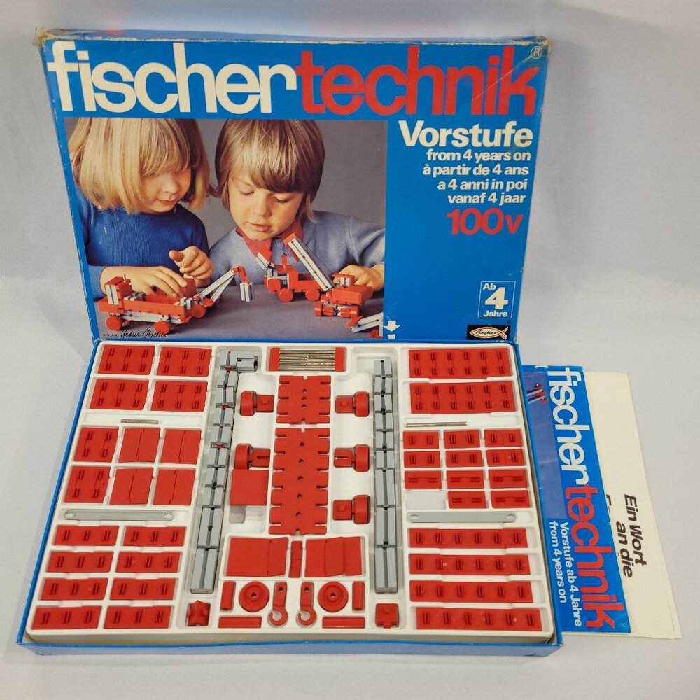 Fischertechnik 100V Vintage Toy Vehicle Construction Set 1970s German Block Set